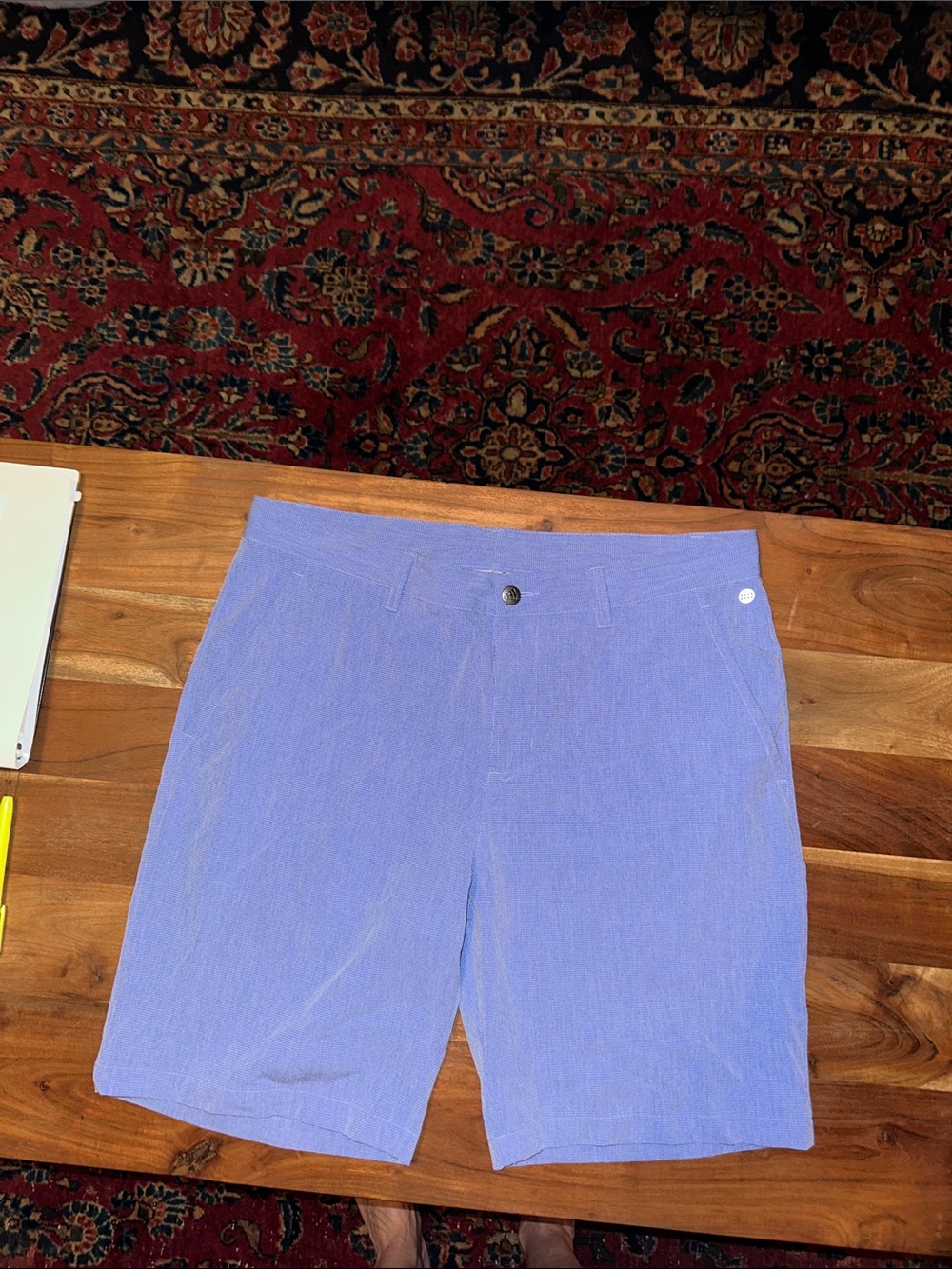 adidas Men's Flat-Front Shorts in Light Periwinkle